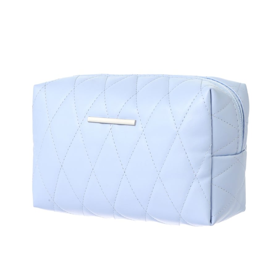 Rectangular makeup bag with specific pattern - light blue - 12×18 cm