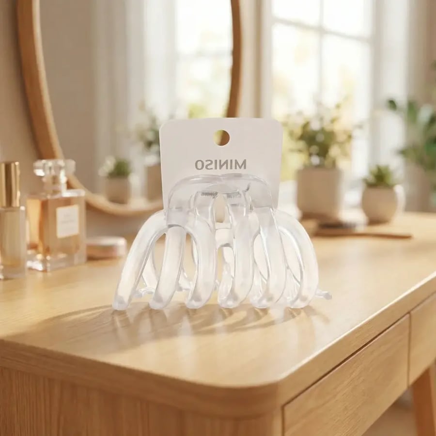 مشبك شعر شفاف كلاسيكي أبيض لتثبيت الشعر  MINISO