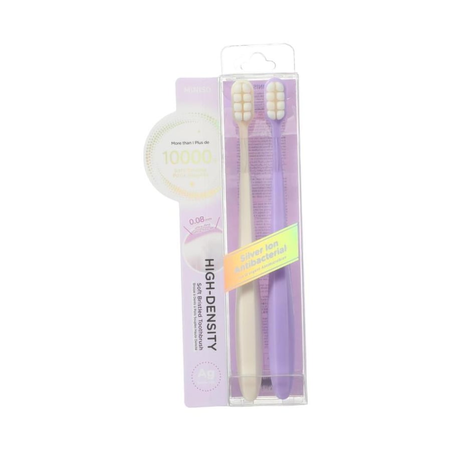 Soft bristle toothbrush, dense - 2 pieces