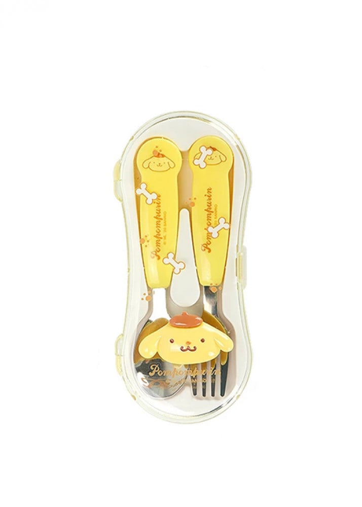 Boum Boubourine children's tableware set, fork and spoon, stainless steel - 2 pieces - yellow