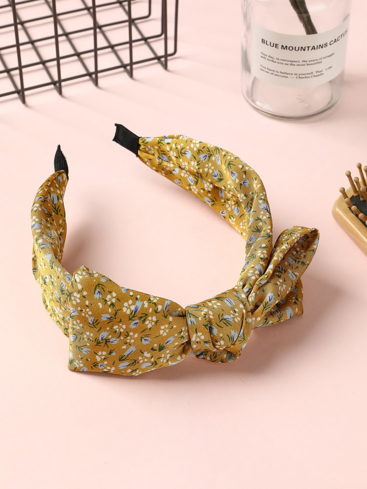 Hairband - leaf-shaped - yellow