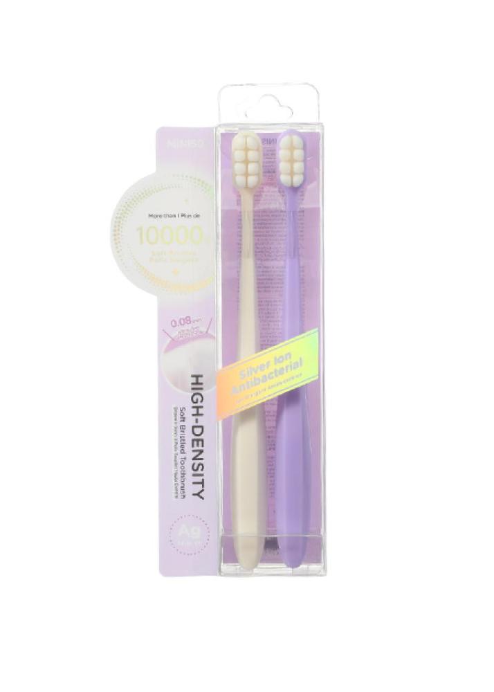 Soft bristle toothbrush, dense - 2 pieces