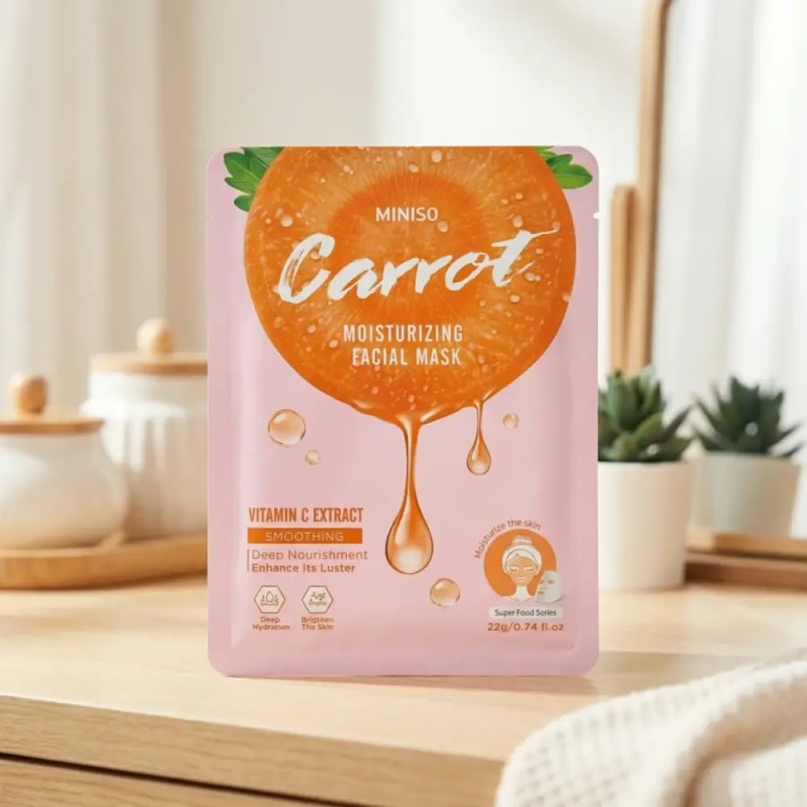 قناع وجه ورقي بخلاصة الجزر مرطب للبشرة MINISO