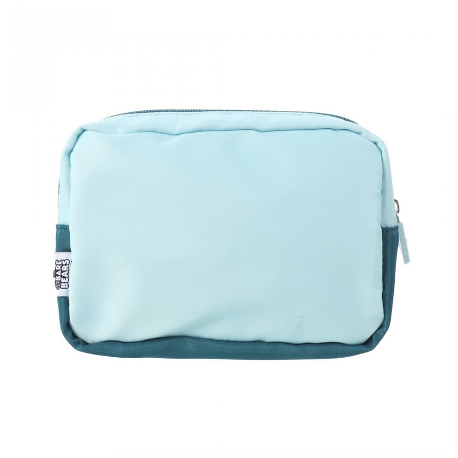 Rectangular embroidered makeup bag from the Three Bears series Polar - Blue - 18x13 cm