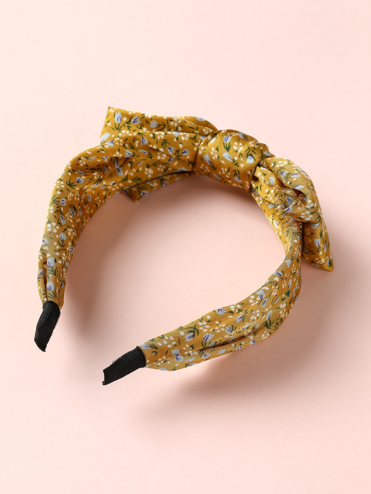 Hairband - leaf-shaped - yellow