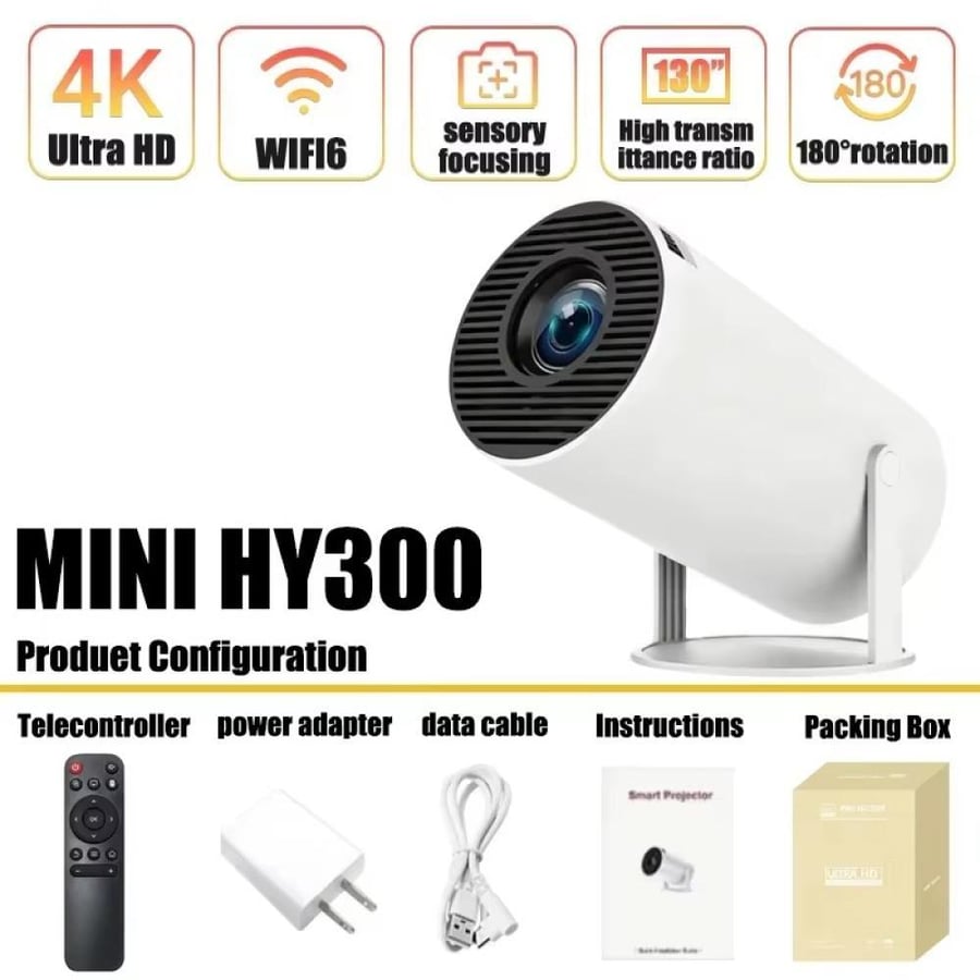 جهاز عرض بروجيكتور 4K ذكي للمنزل والسفر