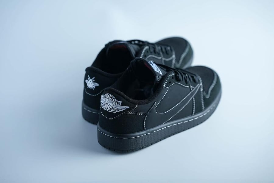 حذاء | Nike Air Force Black White Stitch