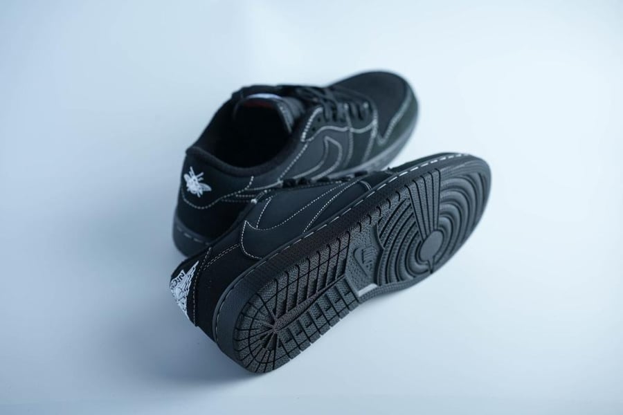 حذاء | Nike Air Force Black White Stitch