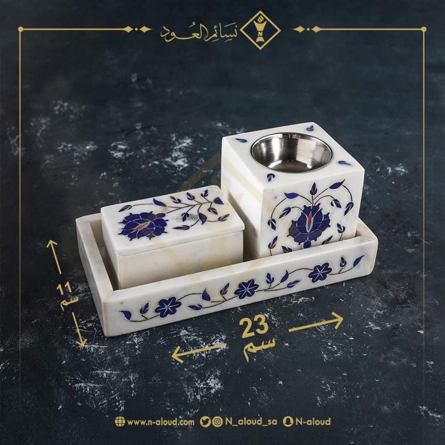 طقم رخام ورد أحمر