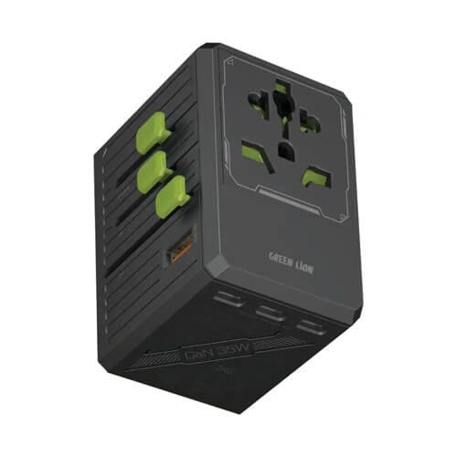 Green Lion GaN Adapter 35W 6 in 1 Black multi port charger