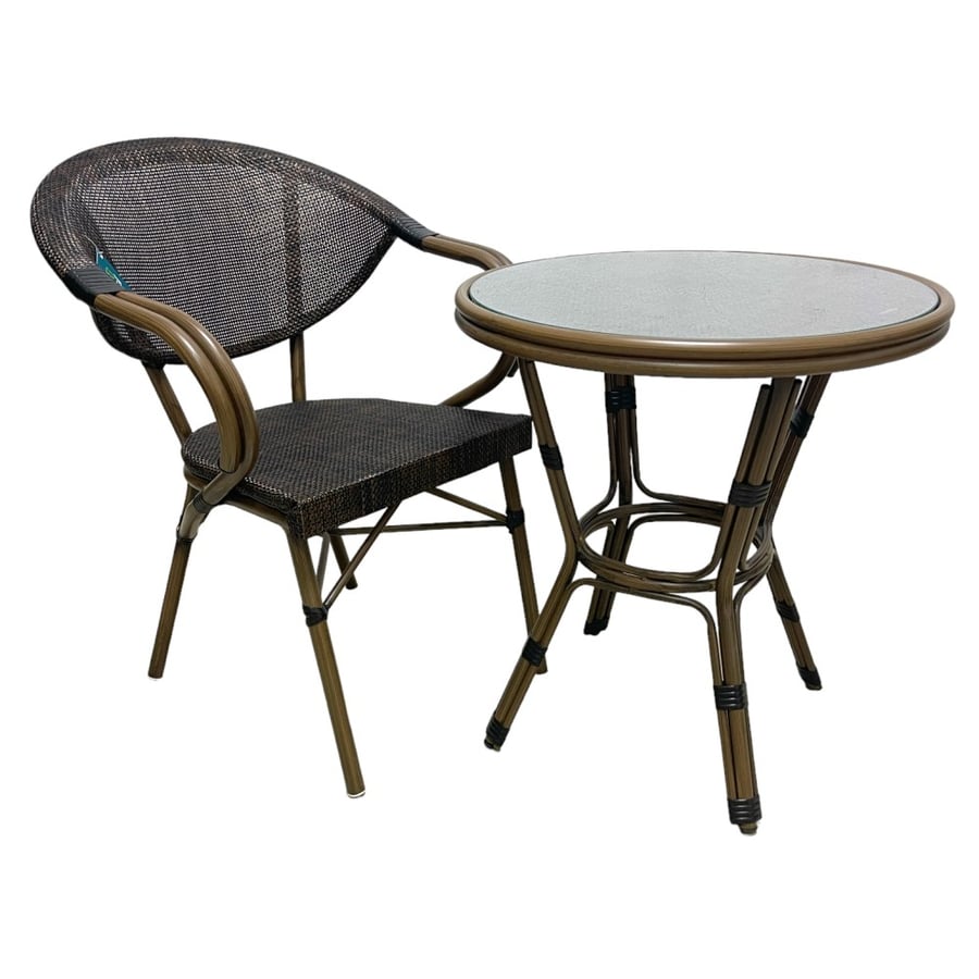 Two chairs and an outdoor table