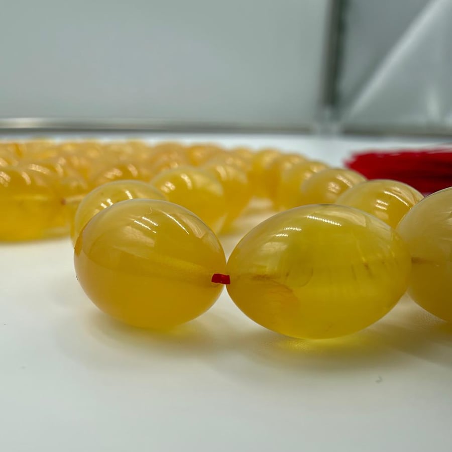 سبحة كهرمان حر طبيعي قص بيض الحمام