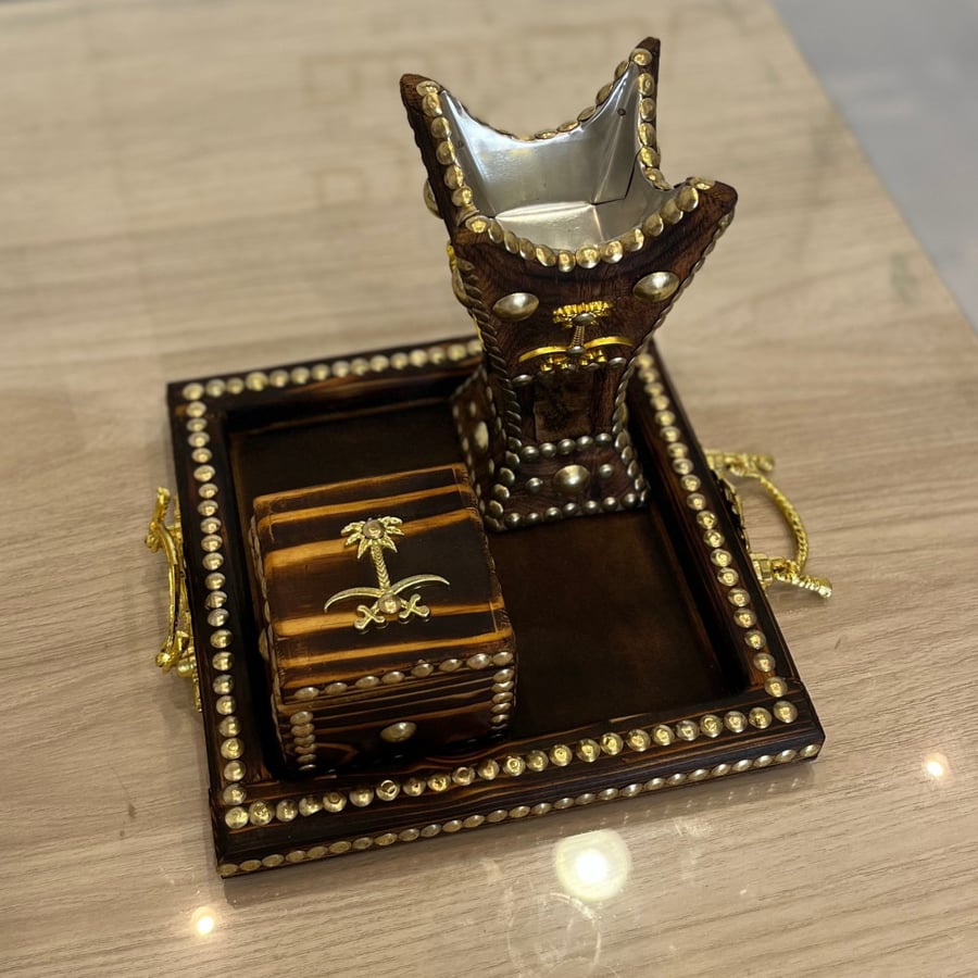 Chinese package and burned incense burner