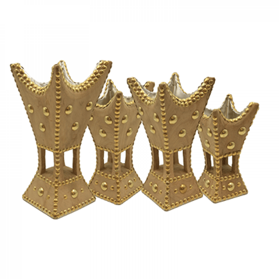 Incense holder beige 3 points