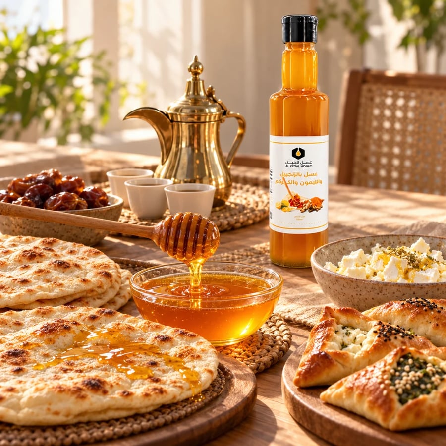 عسل بالزنجبيل على السفرة