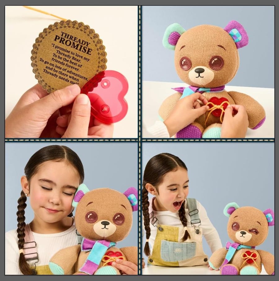 دب "ثريدي بير" (Thready Bear) - دمية دب مخملية (35 سم)