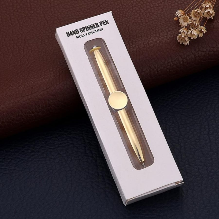 Metal Rotating Pen Spinning Fidget Anti Stress Pen with LED Light (1Pcs)