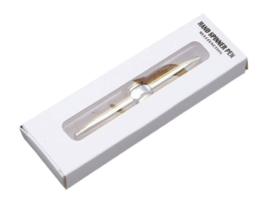 Metal Rotating Pen Spinning Fidget Anti Stress Pen with LED Light (1Pcs)
