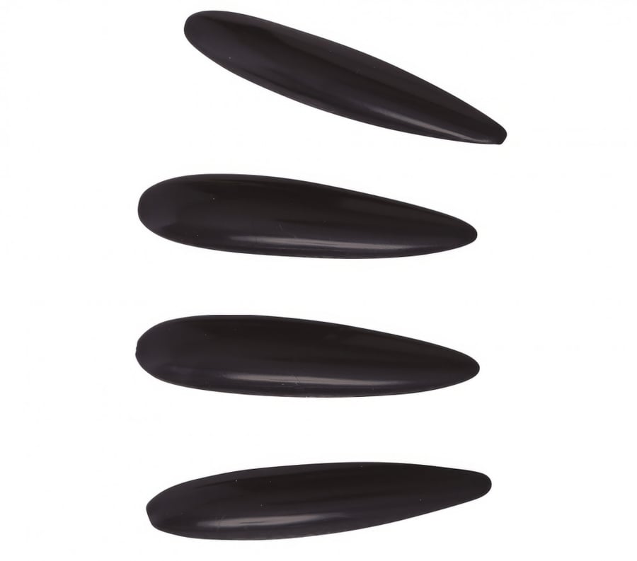 10 BLACK NAILS WITH ADHESIVE (15090)