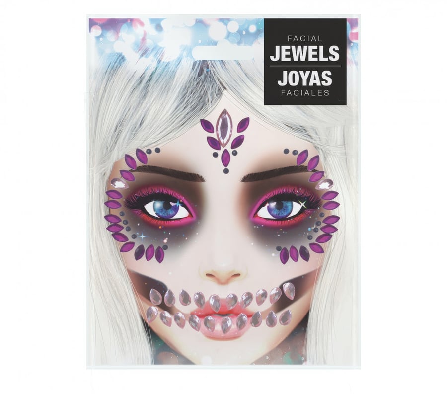LILAC SKULL FACE GEMS ADHESIVE (15806)