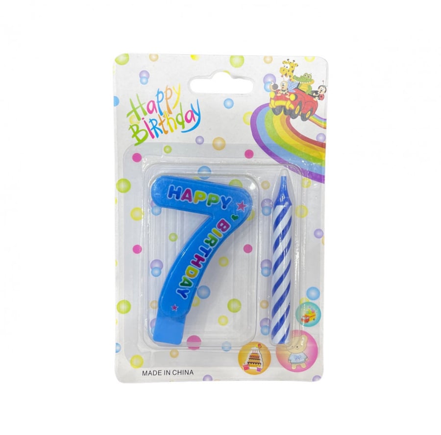 شمعه مع الرقم باللون الأزرق