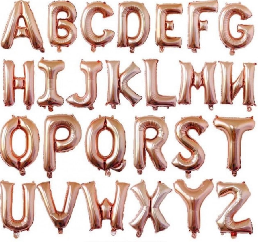 Large size rose gold letter balloons
