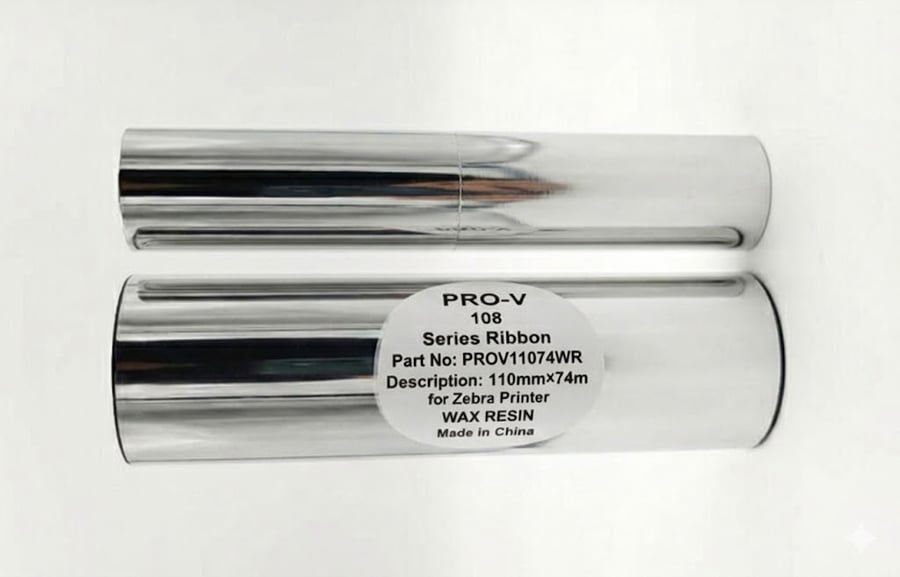 شريط حبر لطابعات الباركود PRO-V 110mm x 74m واكس/ريزن (Wax/Resin) Barcode Ribbon