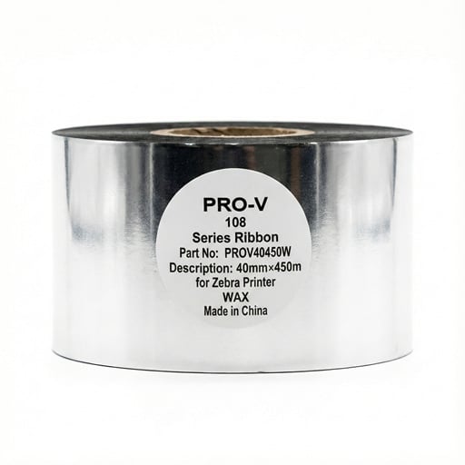 شريط حبر لطابعات الباركود PRO-V 40mm x 450m واكس/ريزن (Wax/Resin) Barcode Ribbon