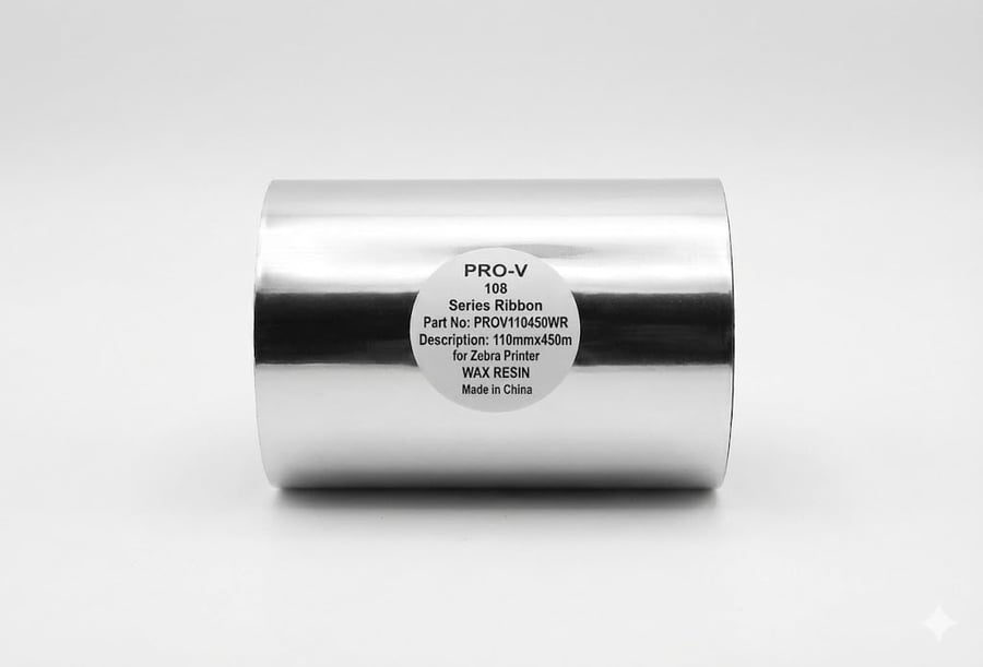 شريط حبر  لطابعات الباركود PRO-V 110mm x 450m واكس/ريزن (Wax/Resin) Barcode Ribbon