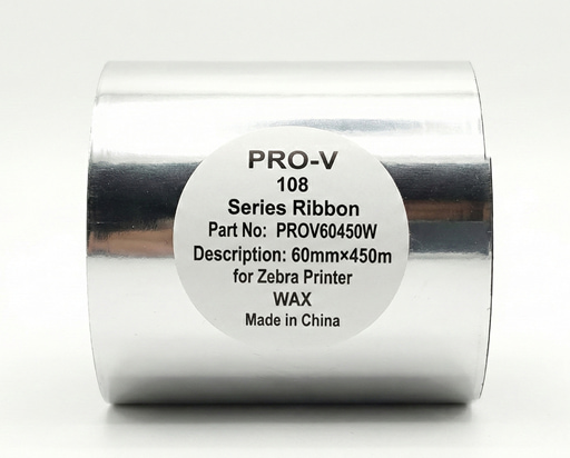 شريط حبر لطابعات الباركود PRO-V 60mm x 450m واكس/ريزن (Wax/Resin) Barcode Ribbon