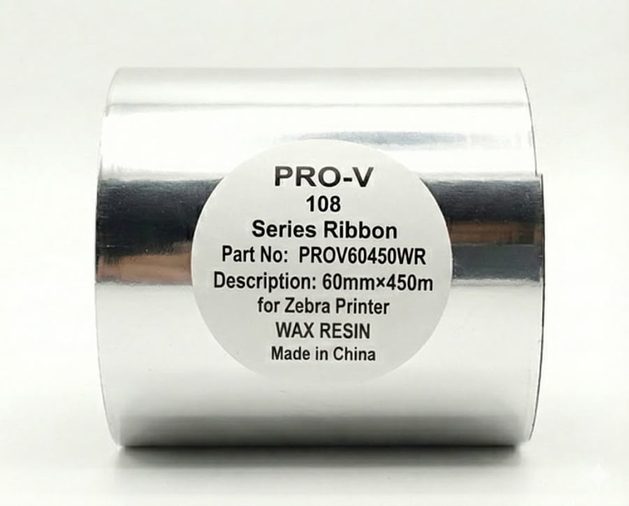 شريط حبر لطابعات الباركود PRO-V 60mm x 450m واكس/ريزن (Wax/Resin) Barcode Ribbon