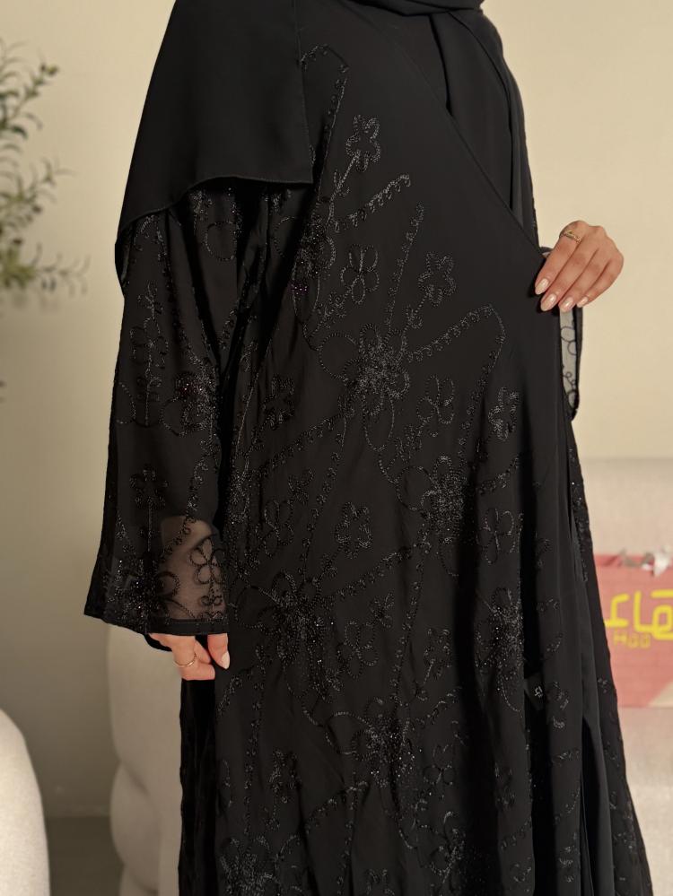 عباية نسائية شيفون اسود 1221