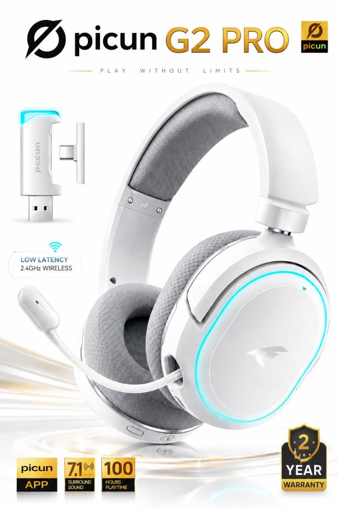 سماعة راس بلونوث مع سلك ابيض G2 PRO