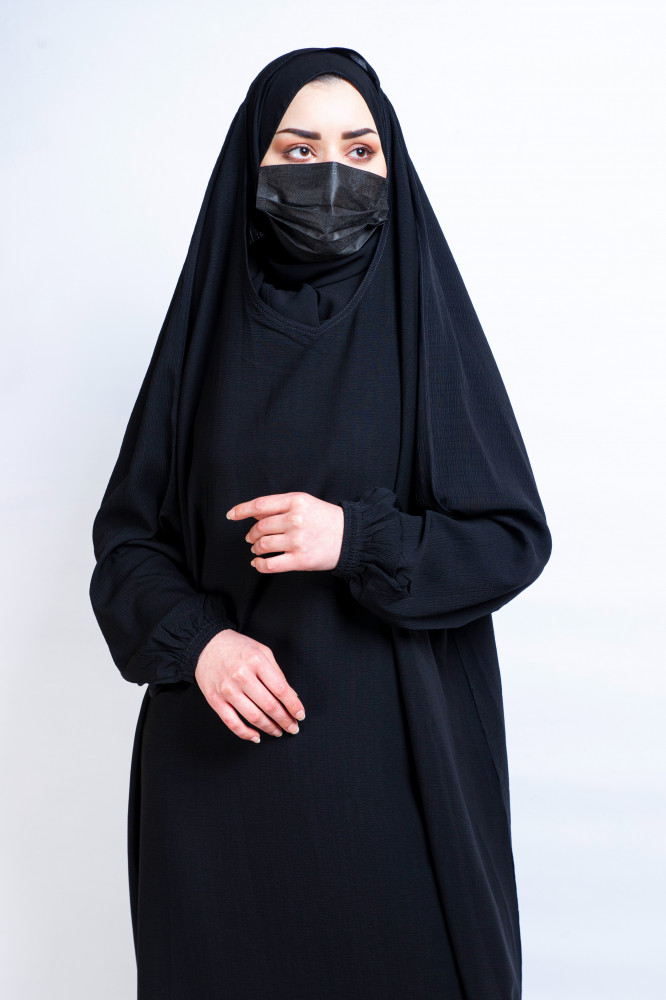 عباية lavania  راس كم مطاط   سادة