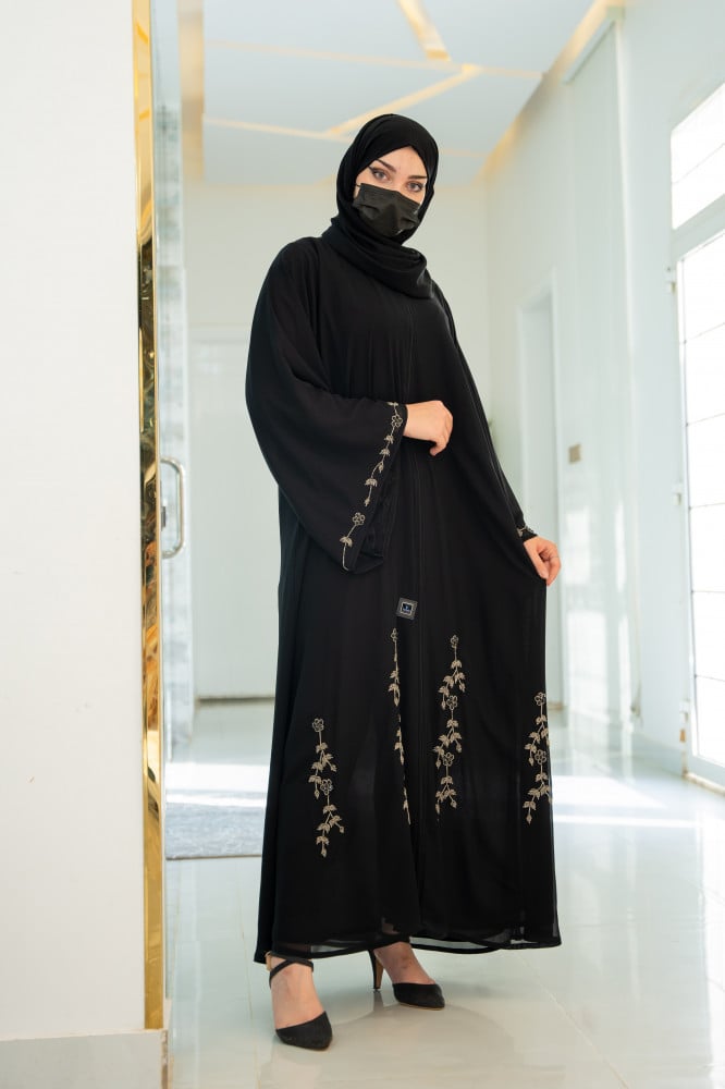 Lavania abaya, two layers decorated with Shak work, for a more elegant look 11292