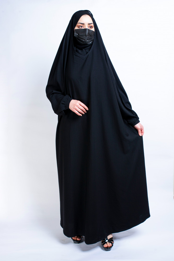 عباية lavania  راس كم مطاط   سادة