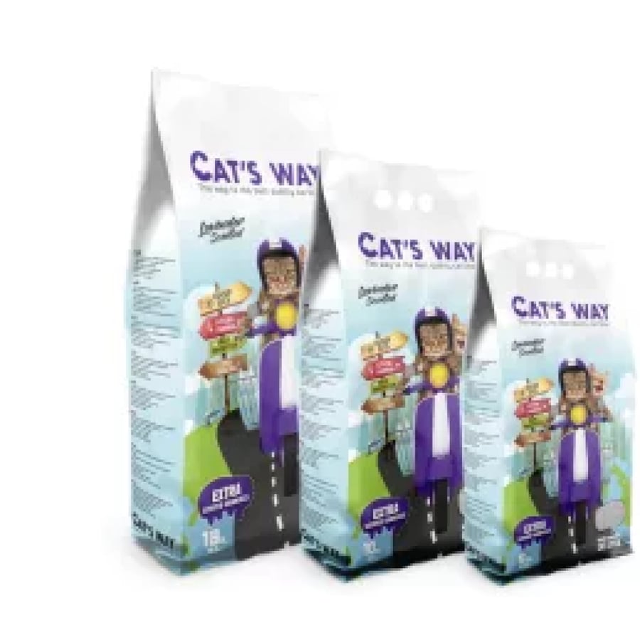 رمل Cat’s Way كاتس واي  بريميوم  بنتونايت تركي  للقطط برائحة اللافندر 10لتر