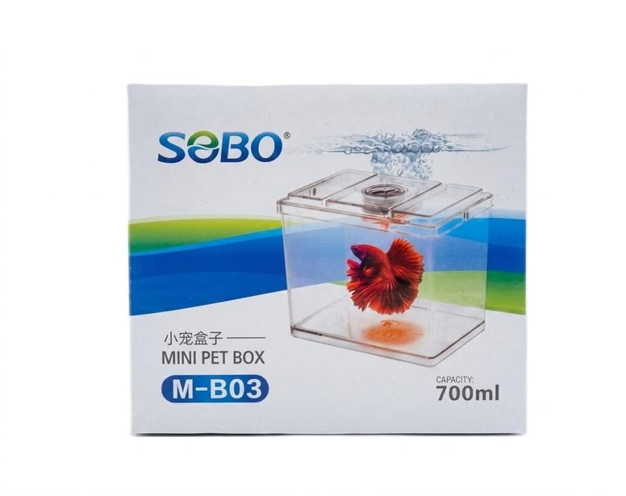 سوبو M-B03 حوض صغير لأسماك الزينة والسلاحف المائية مع إضاءة 700ml