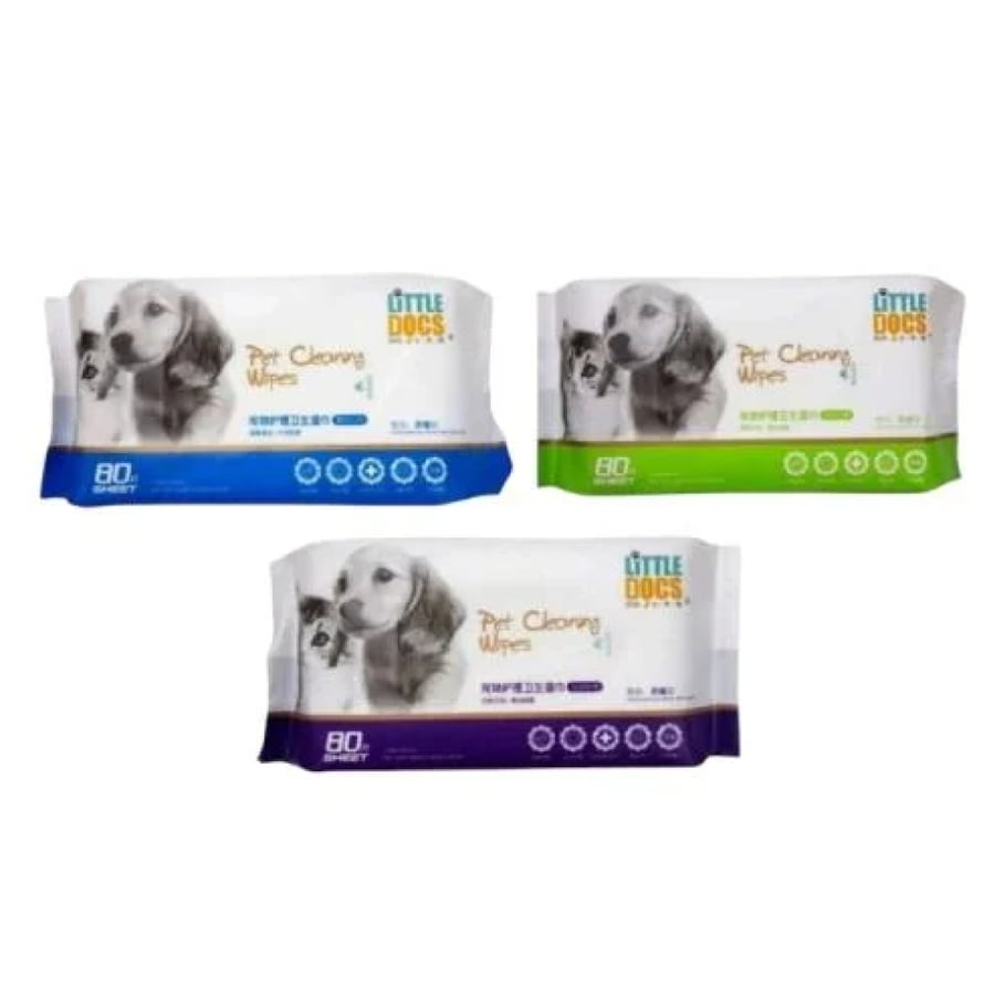 Sanitized, scented, and moist tissues, 80 tissues for cats and dogs, 3 mixed scents
