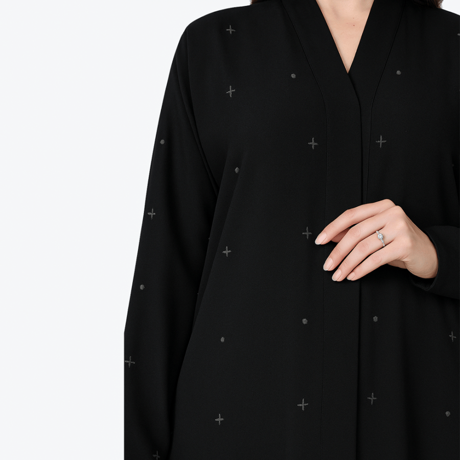 Embroidered abaya full - 827 -