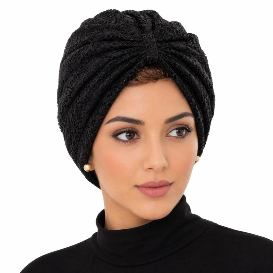 توربان أسود قطن 7