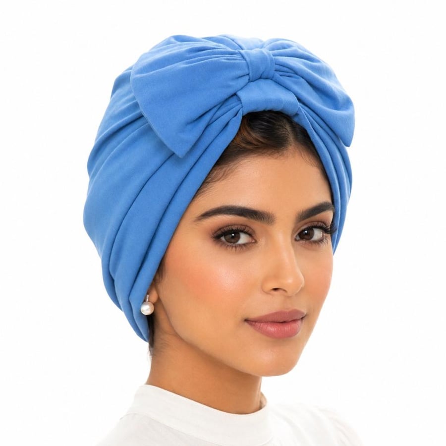 توربان أزرق سماوي قطن