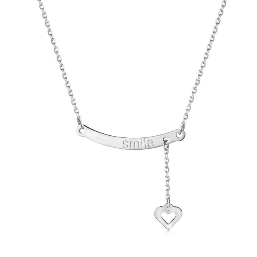 سلسلة smile الأنيقة اللون / فضي . (N963)