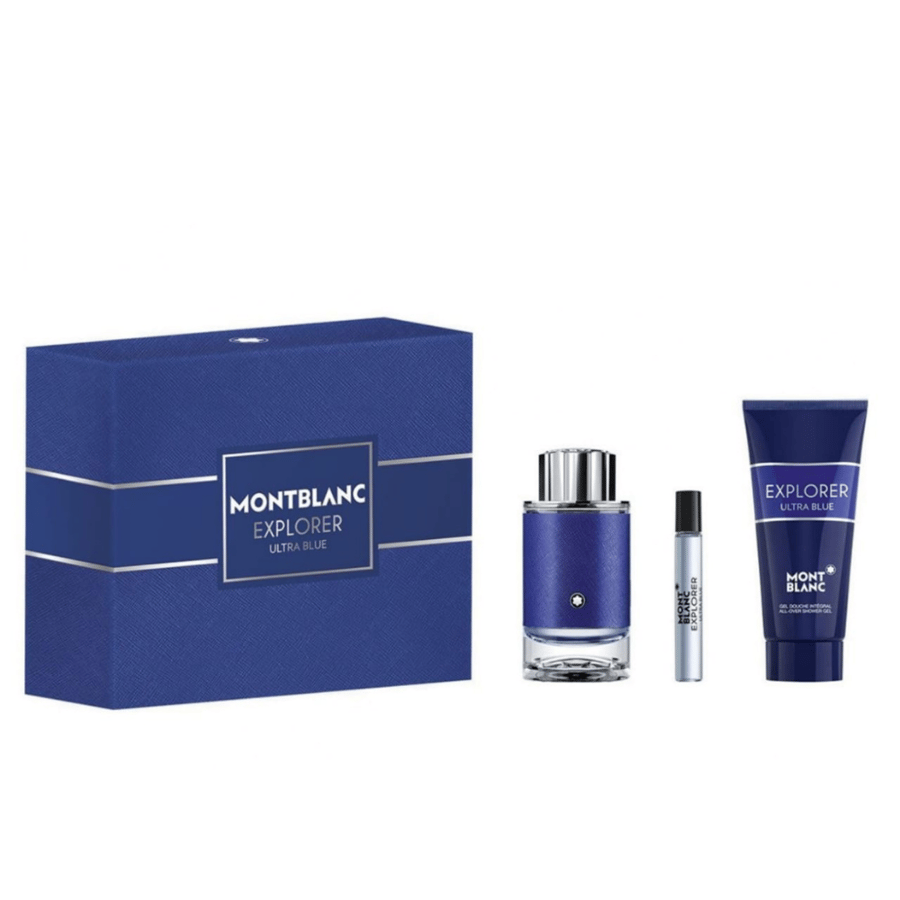 مجموعة مونت بلانك اكسبلورر او دي بارفان (عطر 100ملي + بخاخ عطر 7.5ملي + جل استحمام 100ملي)