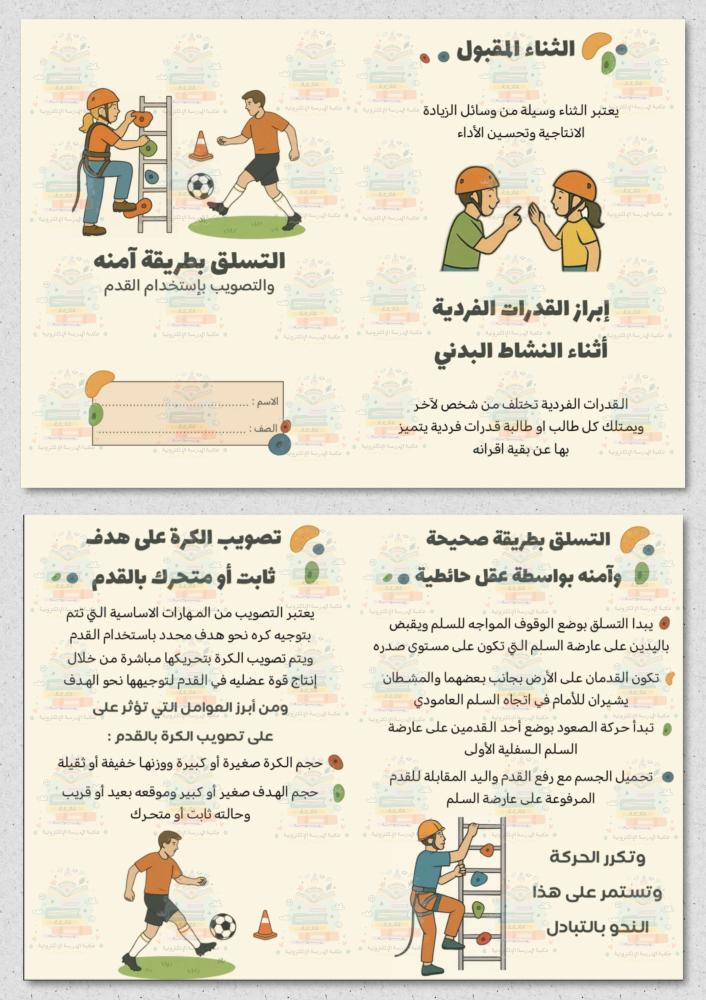 مطوية التسلق بطريقة امنه ثالث ابتدائي