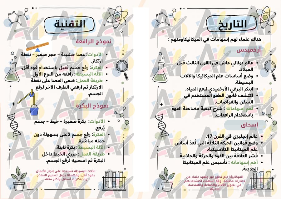 مطوية طبيعة العلم اولى متوسط