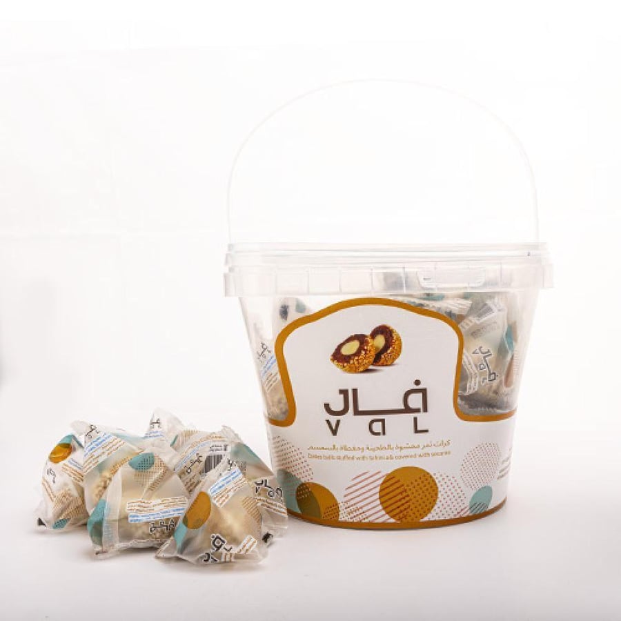 كرات التمر بالسمسم بحشوة الطحينة فال 500 جم