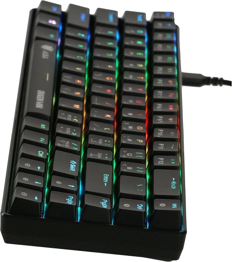 Small mechanical keyboard ASA from Dragon – blue keys and professional clicking sound