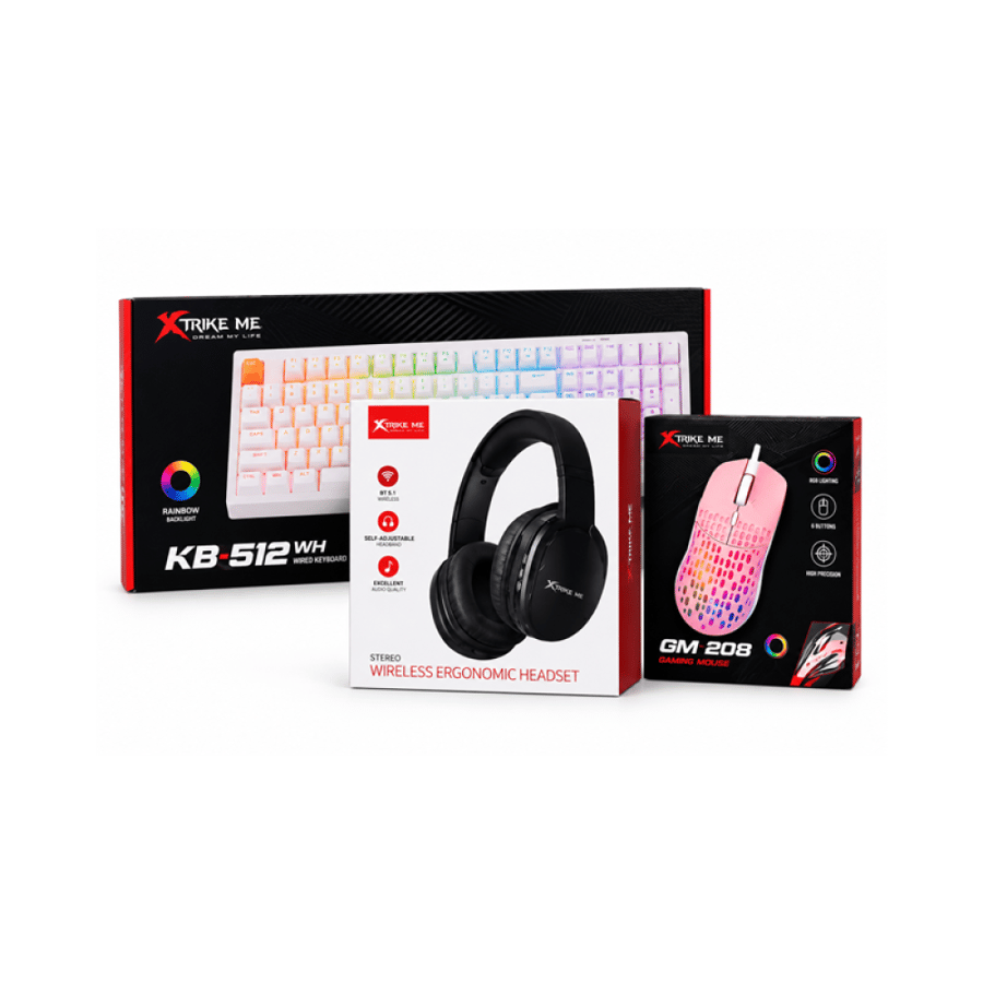 بكج كمبيوتر XTRIKE ME 3 في 1 كيبورد وماوس وسماعة ألعاب | XTP-PACK-001