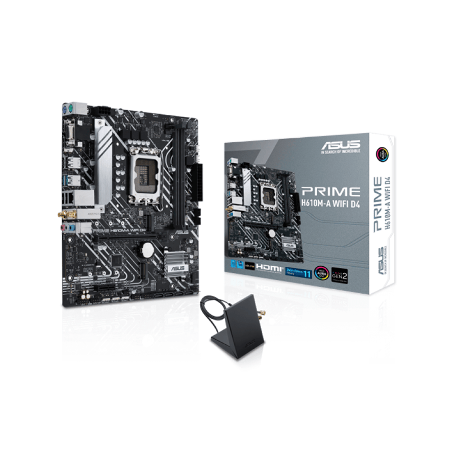لوحة أم ASUS PRIME H610M-A WIFI D4 – أداء قوي ودعم Wi-Fi لمعالجات Intel LGA 1700